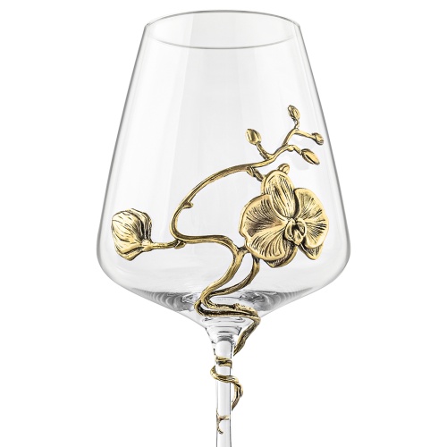 Набор 2 бокала для вина "Орхидея" в подарочной коробке
