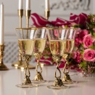 Набор бокалов "Романтик" 4 шт в деревянной шкатулке с гравировкой