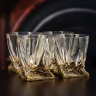 Набор из 4-х бокалов для ВИСКИ ручная работа Охота на кабана в плдарочной упаковке