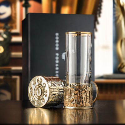 Набор 2 стопки патрон Профессии "Строитель",  в черной подарочной упаковке.