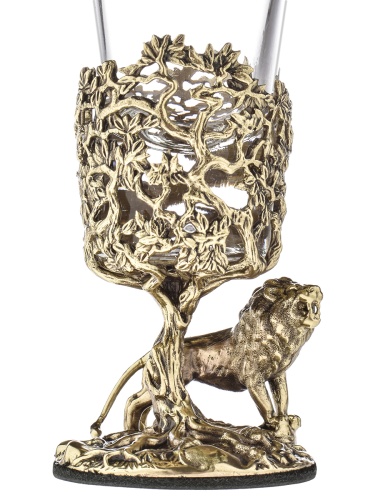 Набор 2 лафитника "Бык и Лев", в черной подарочной упаковке.