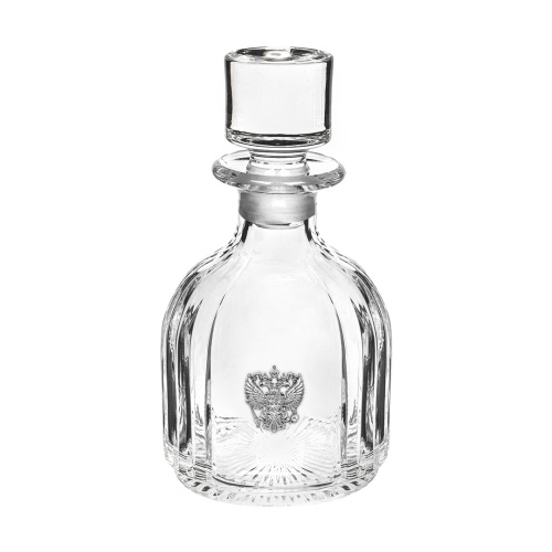 Набор Пирамида, 2 бокала для виски со Штофом накладка "Герб РФ", в тубусе