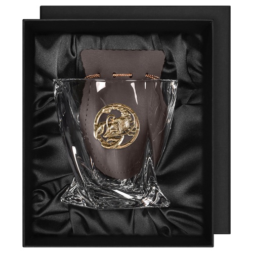 Бокал для виски с накладкой "Рак", в коробке из дизайнерского картона