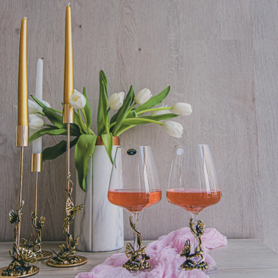 Подарочный набор из 3 подсвечников "Бабочки" в подарочной коробке