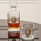 Набор подарочный со штофом и 2 стаканами для виски "Лев с короной", в пожарочной коробке
