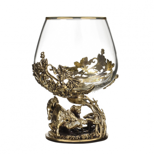 Бокал для коньяка Охота на Вепря 420 мл в подарочной коробке