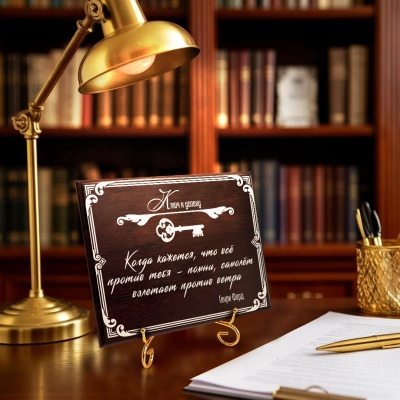 Плакетка подарочная "Когда кажется, что всё против тебя..." в картонной коробке