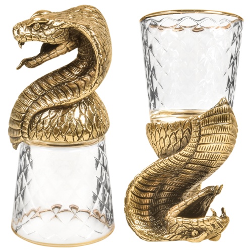 Набор 6 стопок-перевертышей со штофом "Змея", в коробке из дизайнерского картона