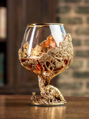 Бокал для коньяка "Львица" (ROYAL) 420 мл в подарочной коробке