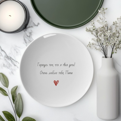 Тарелка подарочная папе "Горжусь тем, что я твоя дочь!..."