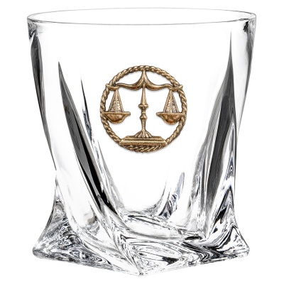 Бокал для виски с накладкой "Весы", в коробке из дизайнерского картона