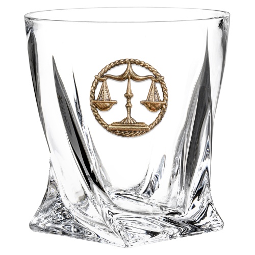 Бокал для виски с накладкой "Весы", в коробке из дизайнерского картона