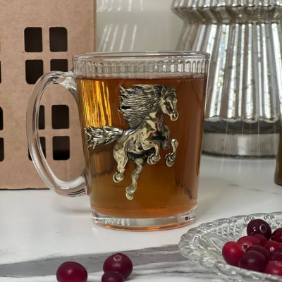 Чашка с накладкой Огненный Конь в упаковке Домик