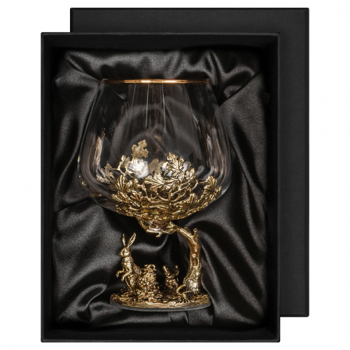 Бокал для коньяка "Заяц" 420 мл в подарочной коробке