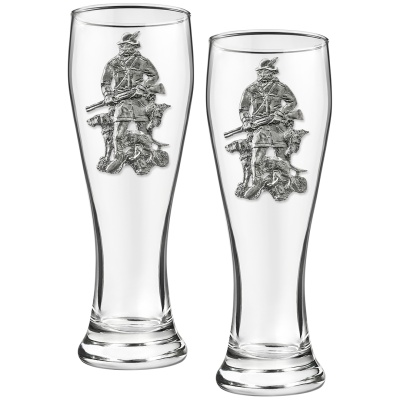 Набор 2 бокала для пива, накл. "Охотник" олово в подарочной коробке