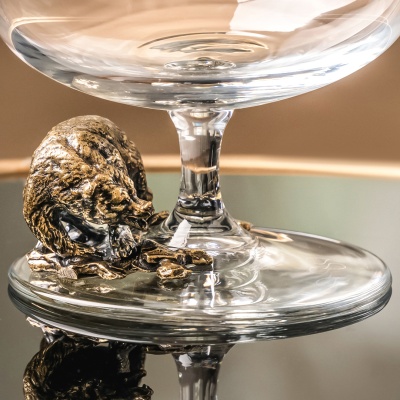 Подарочный бокал для коньяка "Медведь Гризли" в подарочной коробке