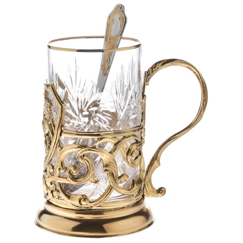 Подстаканник ручной работы "Георгий Победоносец", в черной подарочной коробке