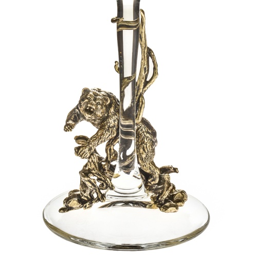 Бокал для вина "Медведь Гризли" в картонной коробке