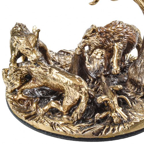 Бокал для коньяка Волки 420 мл в деревянной шкатулке