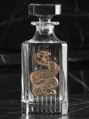 Набор 6 стопок Патрон "Змея",Штоф "TImeless",накл."Змея",черн.уп