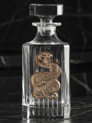 Набор 6 стопок Патрон "Змея",Штоф "TImeless",накл."Змея",черн.уп