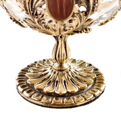 Набор 2 бокала для коньяка с камнем "Кошачий глаз", в шкатулке из массива