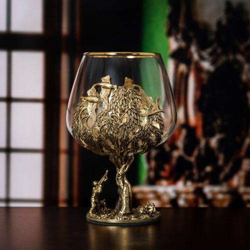 Бокал для коньяка Охота на Уток 420 мл в подарочной коробке