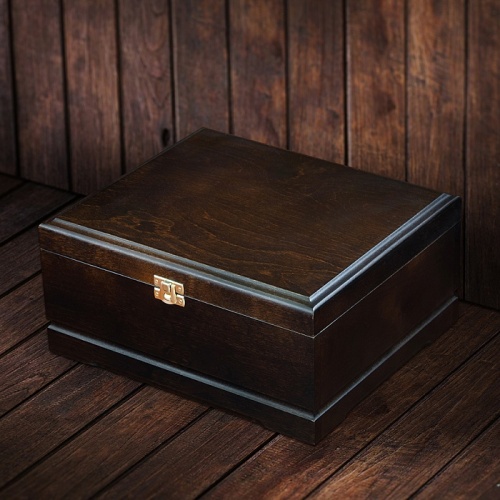 Бокал для коньяка Охота на Кабана 420 мл в деревянной шкатулке