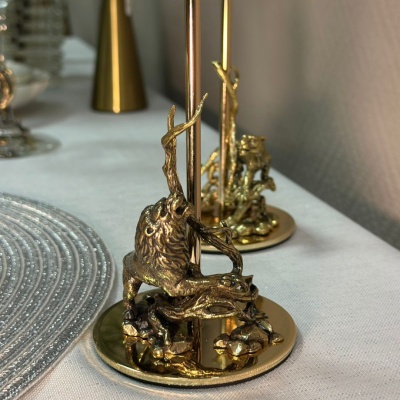 Подсвечник металлический малый Лев в транспортной коробке