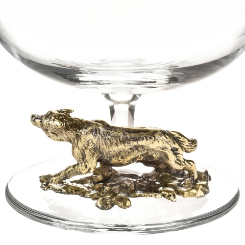 Набор из 2-х бокалов для коньяка "Волк" в черной подарочной коробке