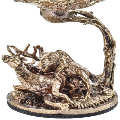 Набор 2 бокала для коньяка "Охота на Оленя" и "Охота на Кабана", в шкатулке из массива