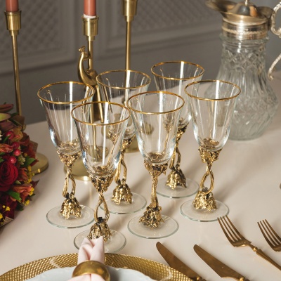 Набор для вина из 6 бокалов "Романтик" в деревянной шкатулке