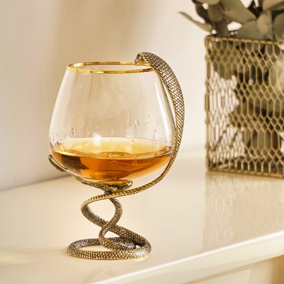 Набор 2 бокала для коньяка "Змея", в шкатулке из массива