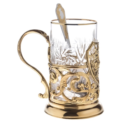 Подстаканник ручной работы "Георгий Победоносец", в черной подарочной коробке