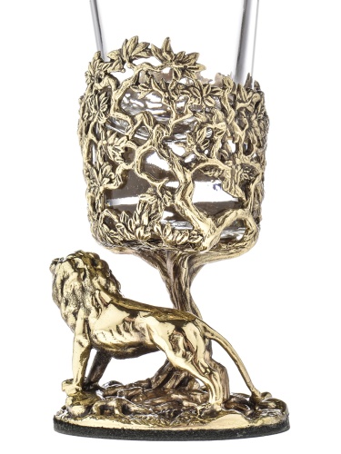 Набор 2 лафитника "Бык и Лев", в черной подарочной упаковке.