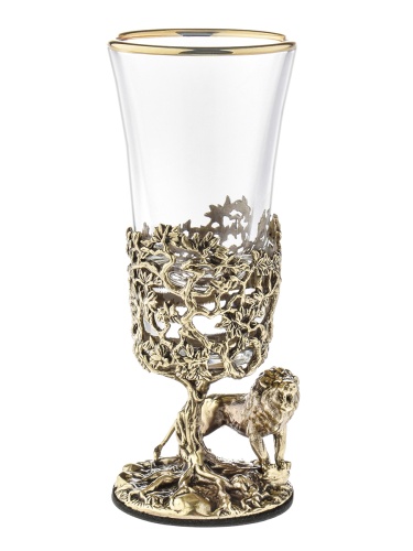 Набор 2 лафитника "Бык и Лев", в черной подарочной упаковке.