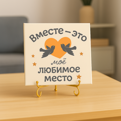 Плитка подарочная "Вместе - это моё любимое место" в подарочной коробке
