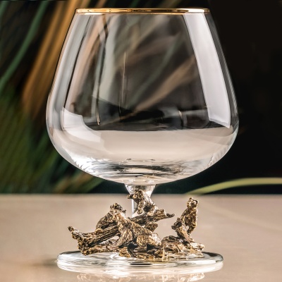 Подарочный бокал для коньяка "Медведи" в подарочной коробке