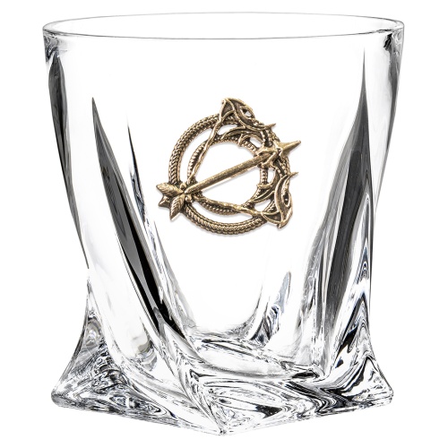 Бокал для виски с накладкой "Стрелец", в коробке из дизайнерского картона