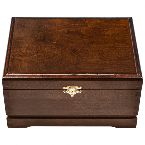 Бокал для коньяка ручной работы  "Денежный Бык" 310 мл в деревянной  шкатулке