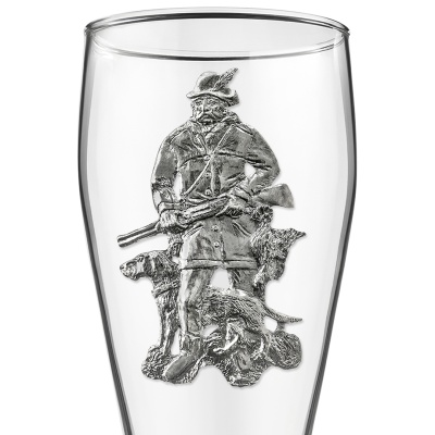 Набор 2 бокала для пива, накл. "Охотник" олово в подарочной коробке