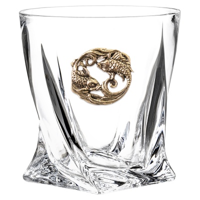 Набор 2 бокала для виски с накладкой "Рыбы", в коробке из дизайнерского картона