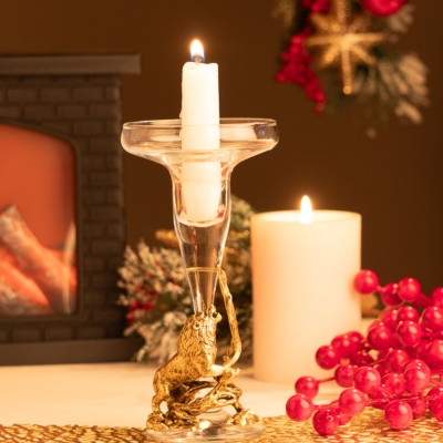 Подсвечник со статуэткой Лев на ветке в транспортной коробке