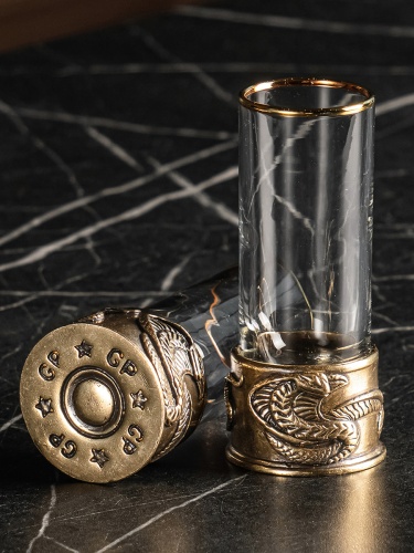 Набор 6 стопок Патрон "Змея",Штоф "TImeless",накл."Змея",черн.уп