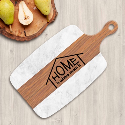 Разделочная доска подарочная "Home is where Mom is" в подарочной коробке