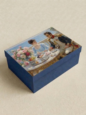 Набор для смузи Пионы в синей коробке с печатью, открытка, паспорт