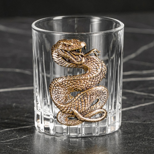 Набор 6 стопок со Штофом накладка "Змея", в коробке из дизайнерского картона