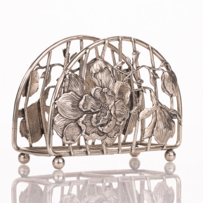 Салфетница Магнолия НЕЙЗИЛЬБЕР в черно-белой коробке 