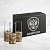 Набор из 3-х стопок-патронов Герб РФ в черной подарочной коробке с печатью Герб Великая Россия