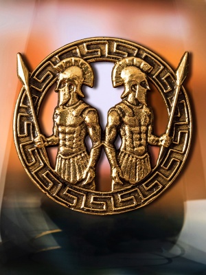 Набор из 2х бокалов для виски Квадро с накладкой "Близнецы", упаковка Mr Whiskey,